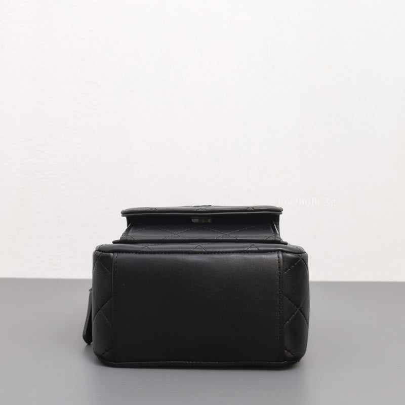 Chanel Backpack Mini | 25C SO BLACK Calfskin Black Hardware-details