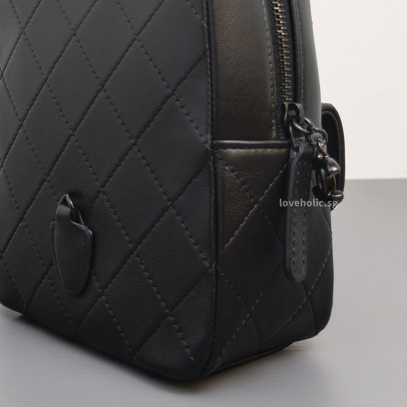 Chanel Backpack Mini | 25C SO BLACK Calfskin Black Hardware-details