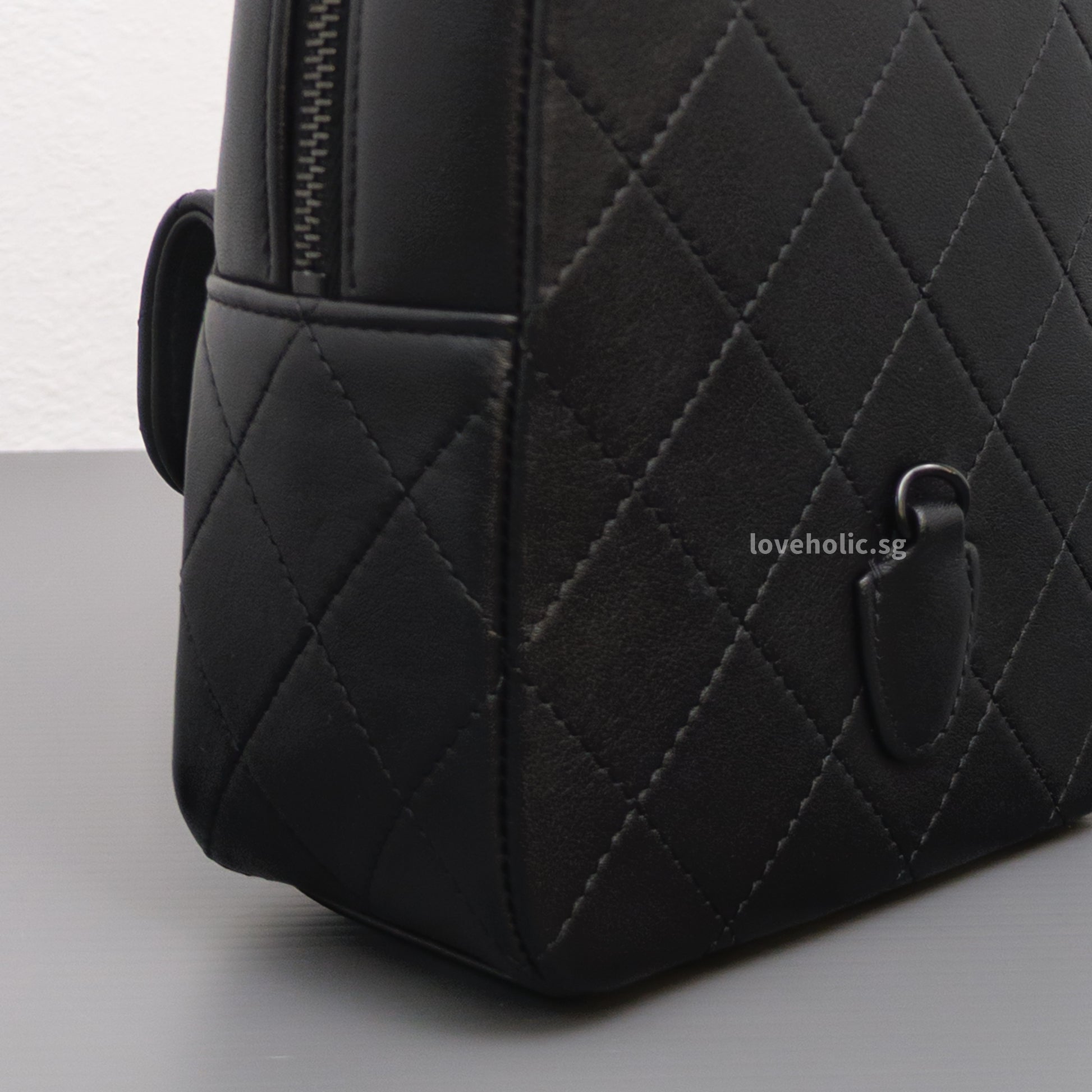 Chanel Backpack Mini | 25C SO BLACK Calfskin Black Hardware-details