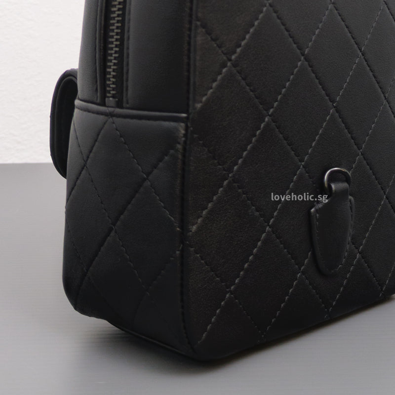 Chanel Backpack Mini | 25C SO BLACK Calfskin Black Hardware-details