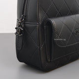 Chanel Backpack Mini | 25C SO BLACK Calfskin Black Hardware-details