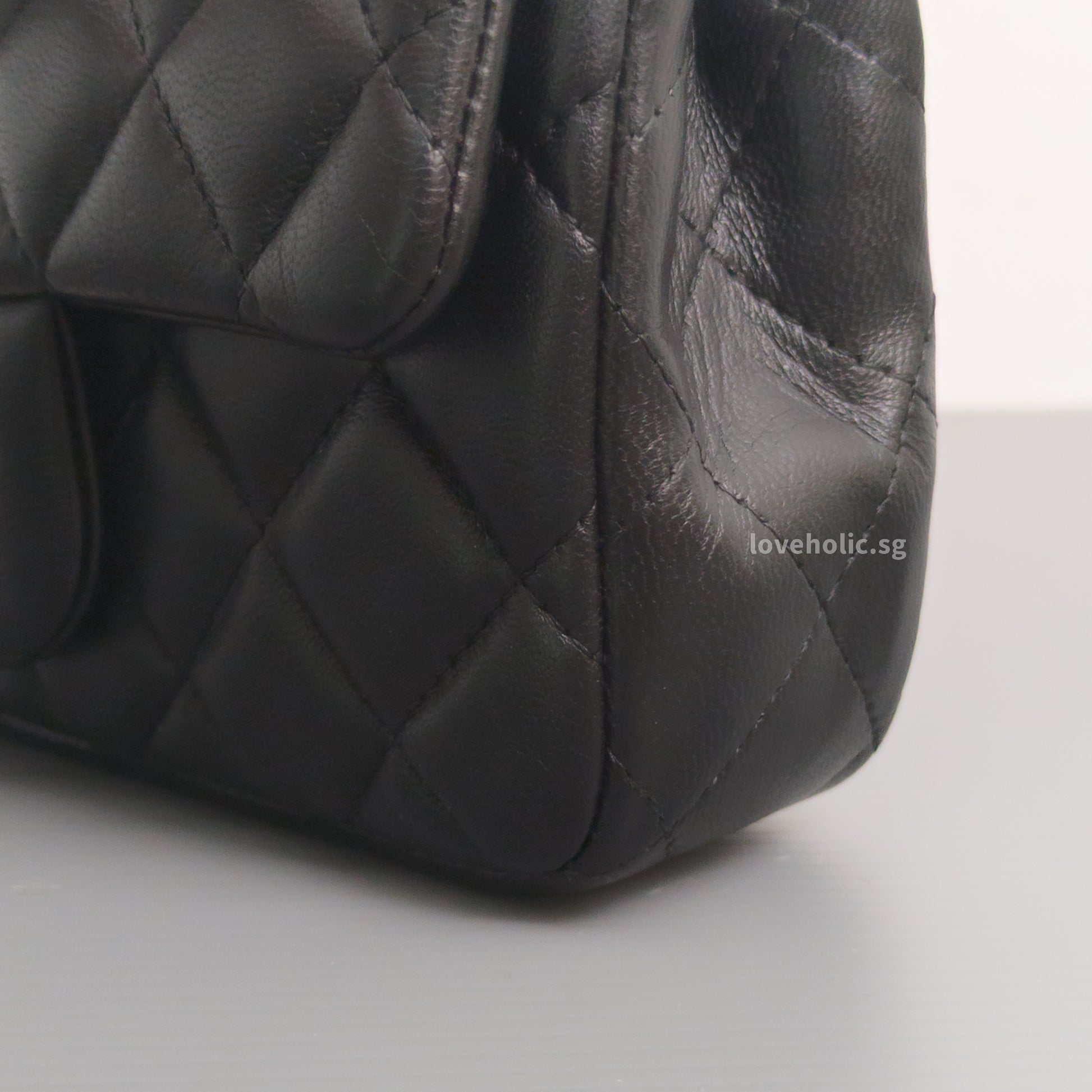 Chanel Mini Rectangle Extra Mini | Black Lambskin Silver Hardware-details