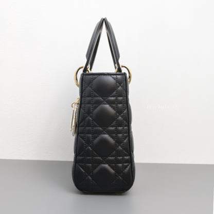Dior My Lady Dior Small | Black Lambskin Light Gold Hardware-side