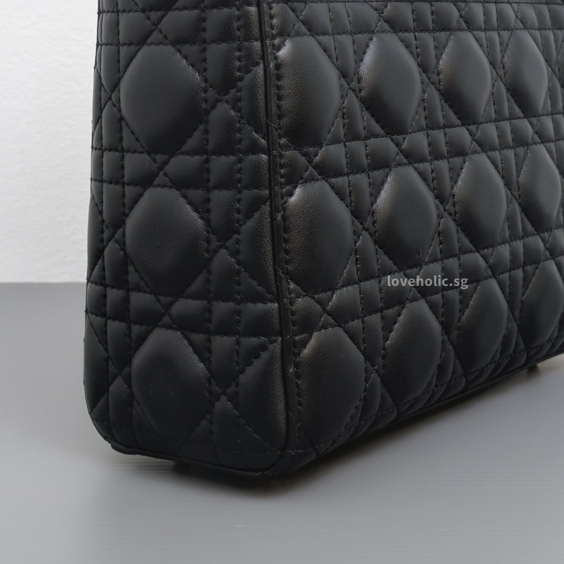 Dior My Lady Dior Small | Black Lambskin Light Gold Hardware-details