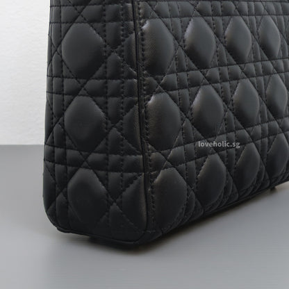 Dior My Lady Dior Small | Black Lambskin Light Gold Hardware-details