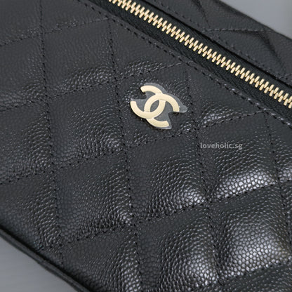 Chanel Top Handle Vanity On Chain LP | Black Caviar Light Gold Hardware-details