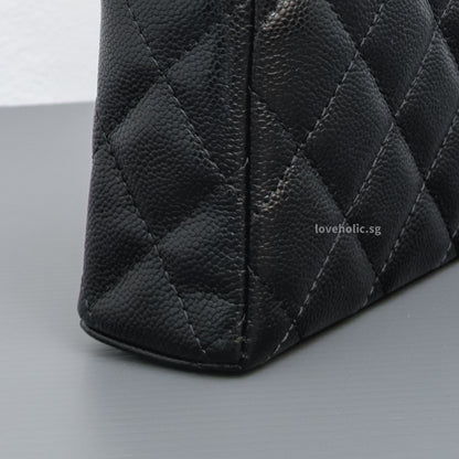 Chanel Top Handle Vanity On Chain LP | Black Caviar Light Gold Hardware-details