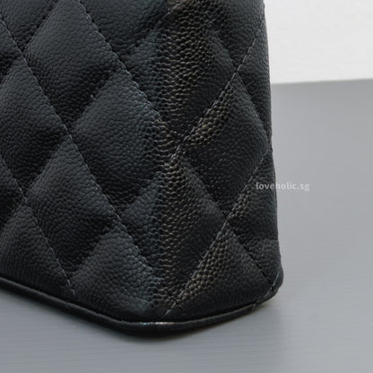 Chanel Top Handle Vanity On Chain LP | Black Caviar Light Gold Hardware-details
