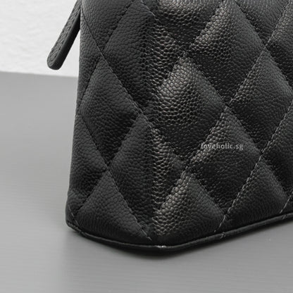 Chanel Top Handle Vanity On Chain LP | Black Caviar Light Gold Hardware-details