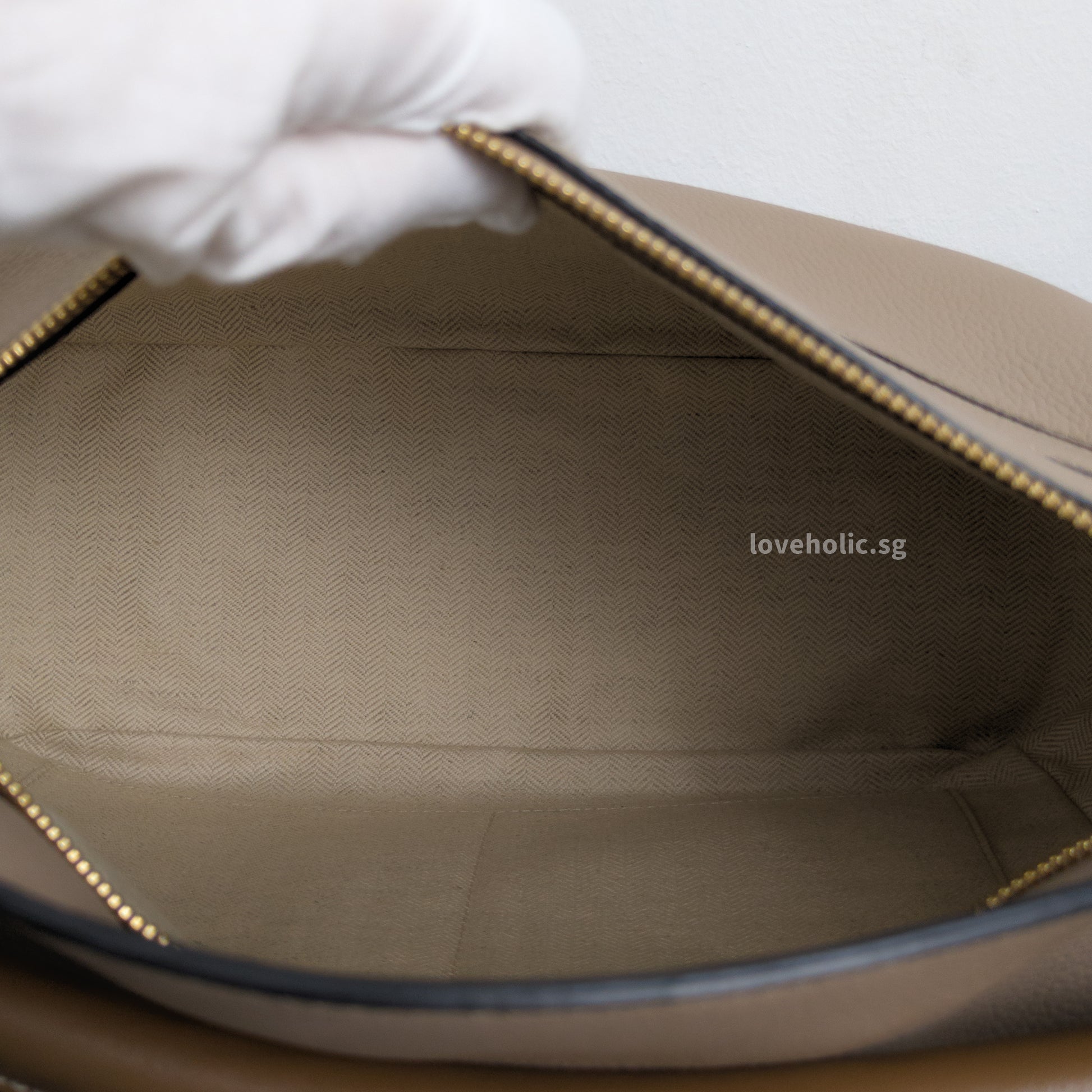 Loewe Puzzle Medium | Sand/ Mink Calfskin Gold Hardware-details