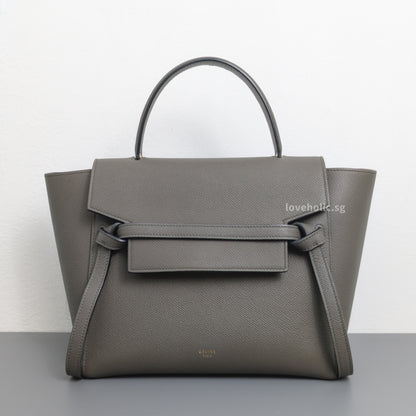 Celine Belt Micro | Light Grey Calfskin Gold Hardware-front1