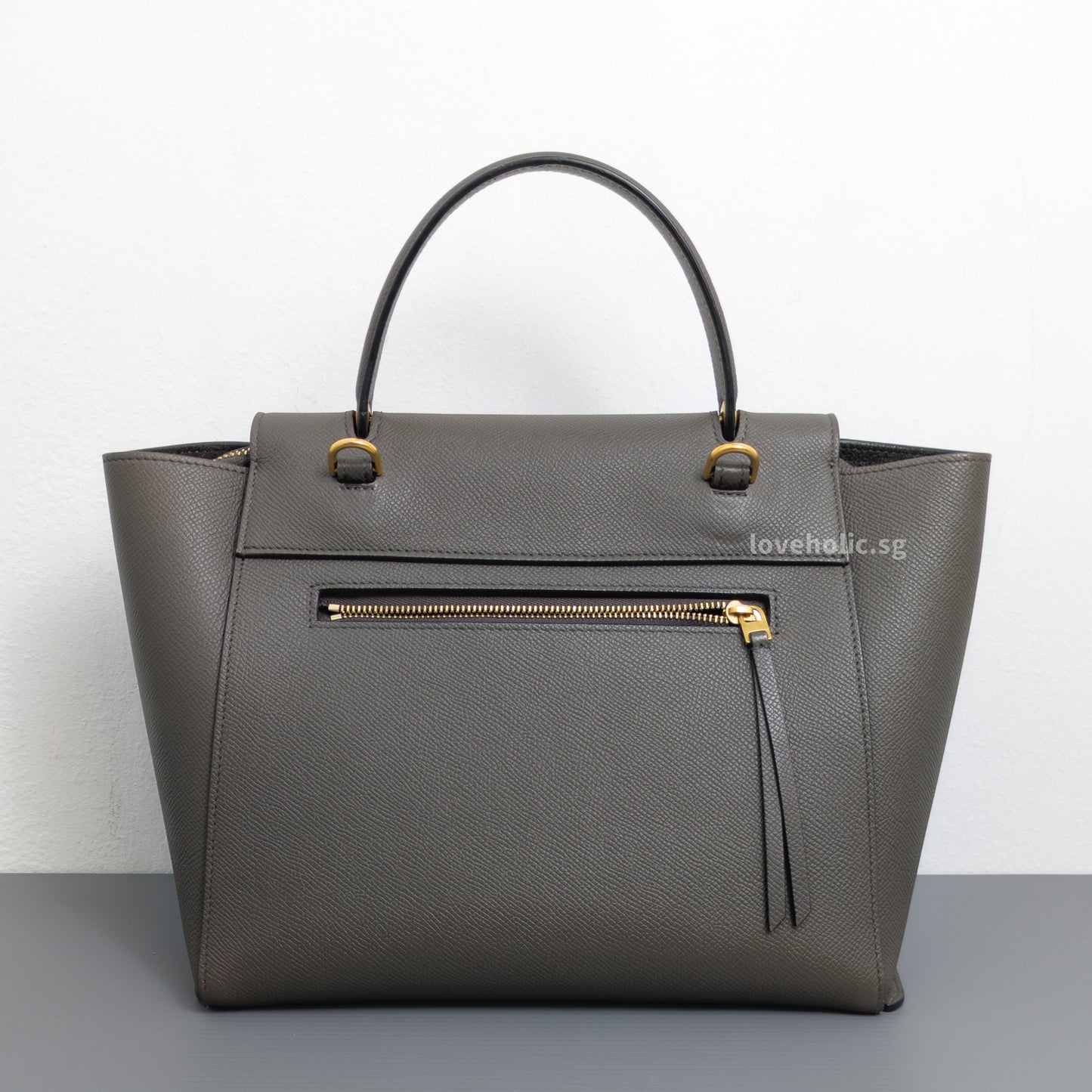 Celine Belt Micro | Light Grey Calfskin Gold Hardware-back