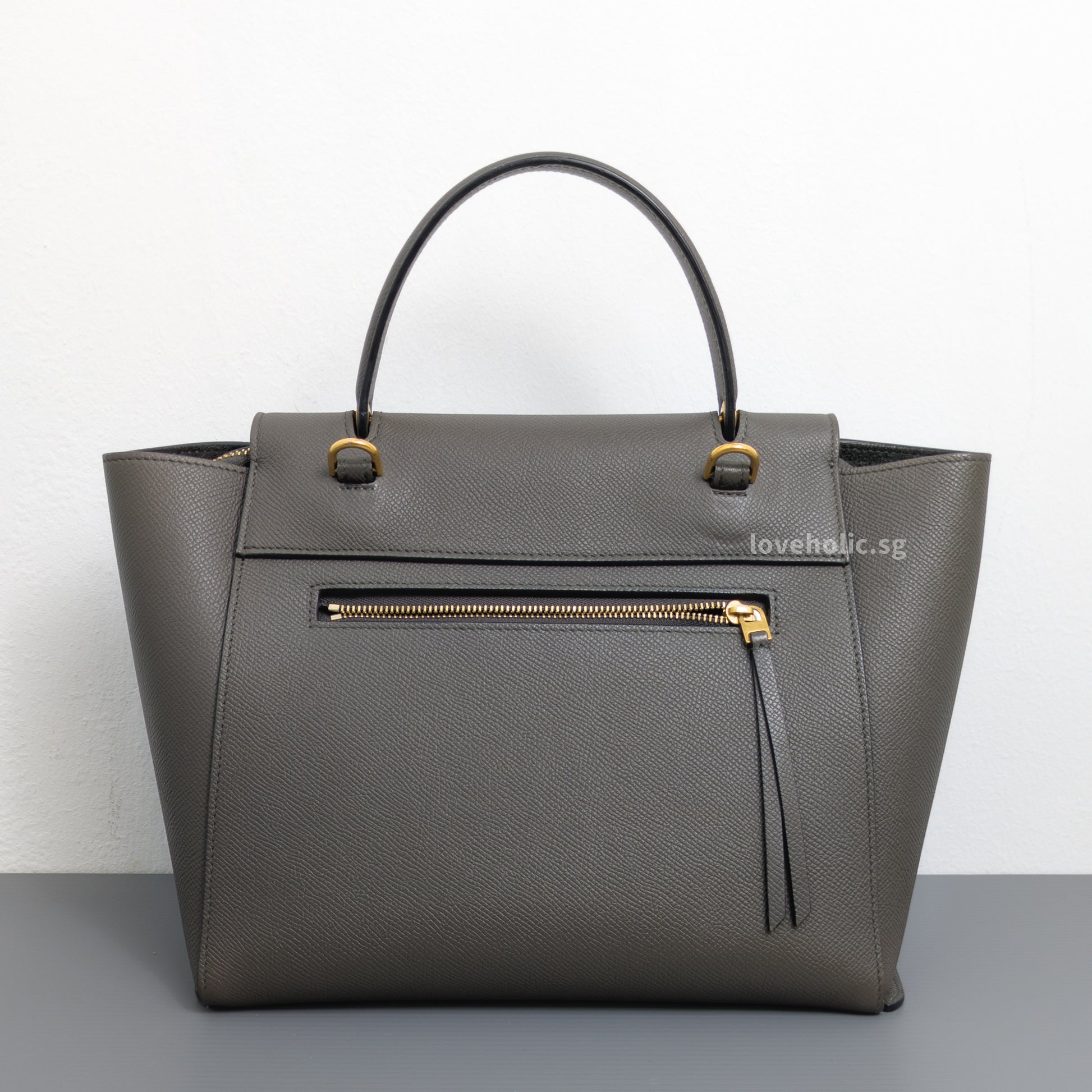 Celine Belt Micro | Light Grey Calfskin Gold Hardware-back