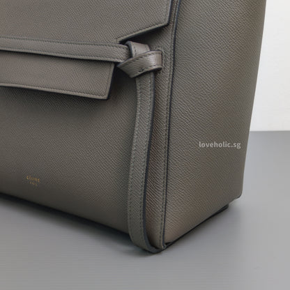 Celine Belt Micro | Light Grey Calfskin Gold Hardware-details