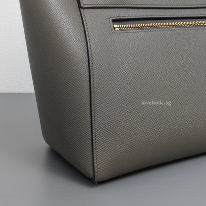 Celine Belt Micro | Light Grey Calfskin Gold Hardware-details