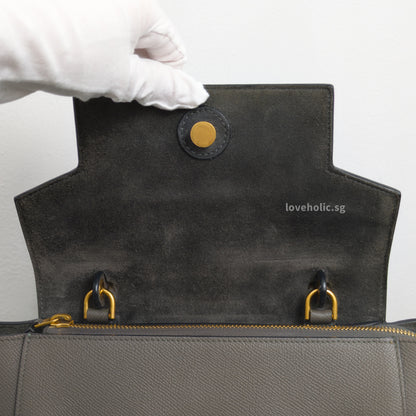 Celine Belt Micro | Light Grey Calfskin Gold Hardware-details
