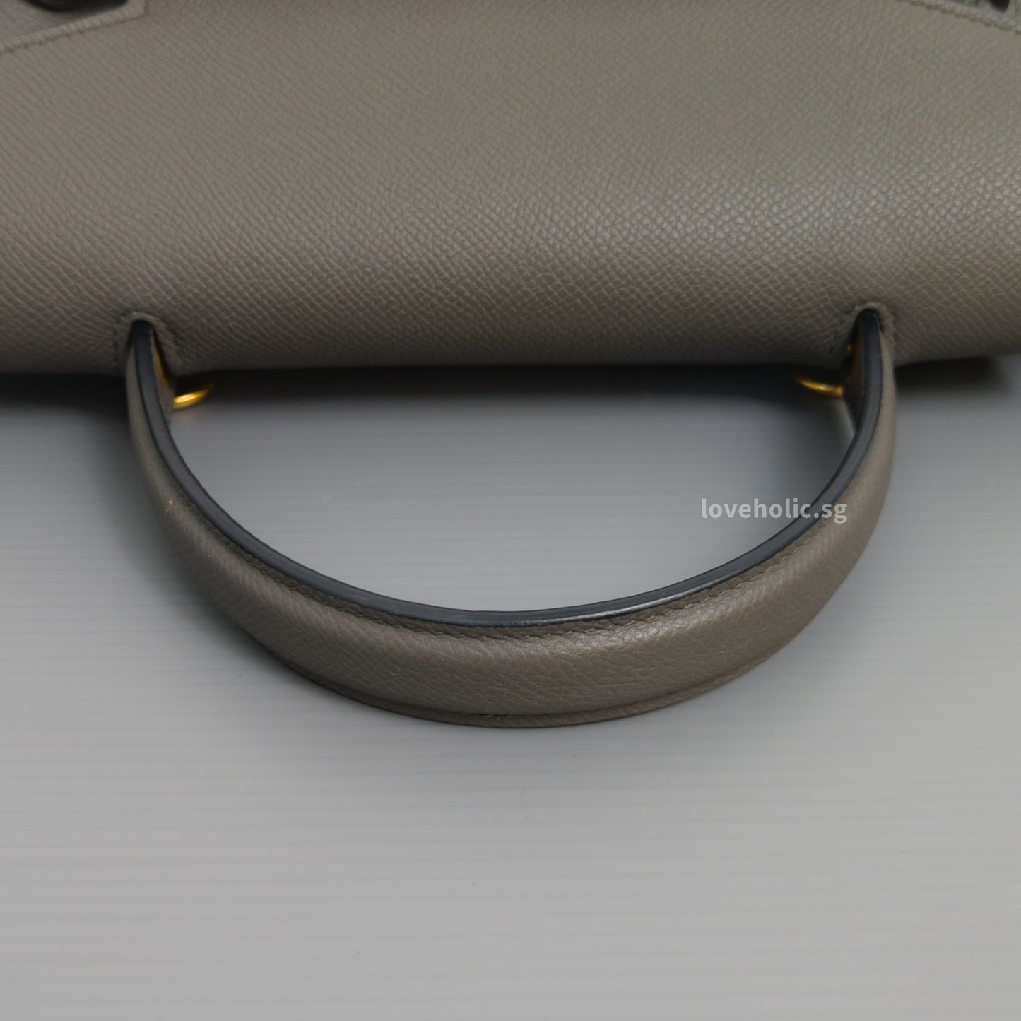 Celine Belt Micro | Light Grey Calfskin Gold Hardware-details