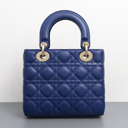 Dior My ABC Lady Dior Small | Navy Blue Lambskin Light Gold Hardware-back
