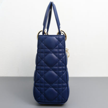 My ABC Lady Dior Small | Navy Blue Lambskin Light Gold Hardware