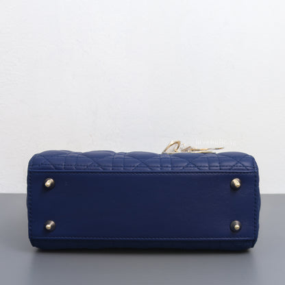 My ABC Lady Dior Small | Navy Blue Lambskin Light Gold Hardware