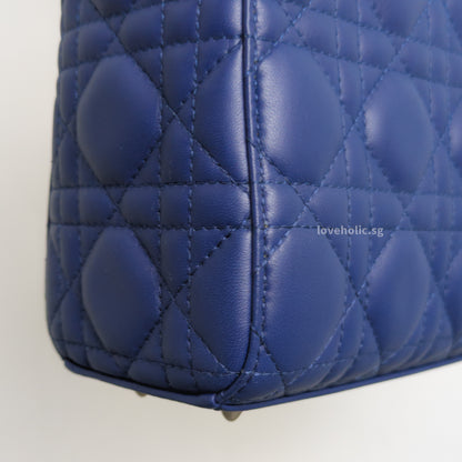 Dior My ABC Lady Dior Small | Navy Blue Lambskin Light Gold Hardware-details