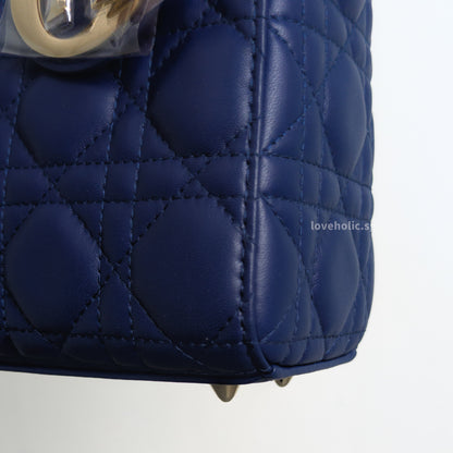 My ABC Lady Dior Small | Navy Blue Lambskin Light Gold Hardware