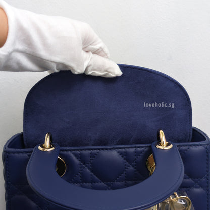 My ABC Lady Dior Small | Navy Blue Lambskin Light Gold Hardware