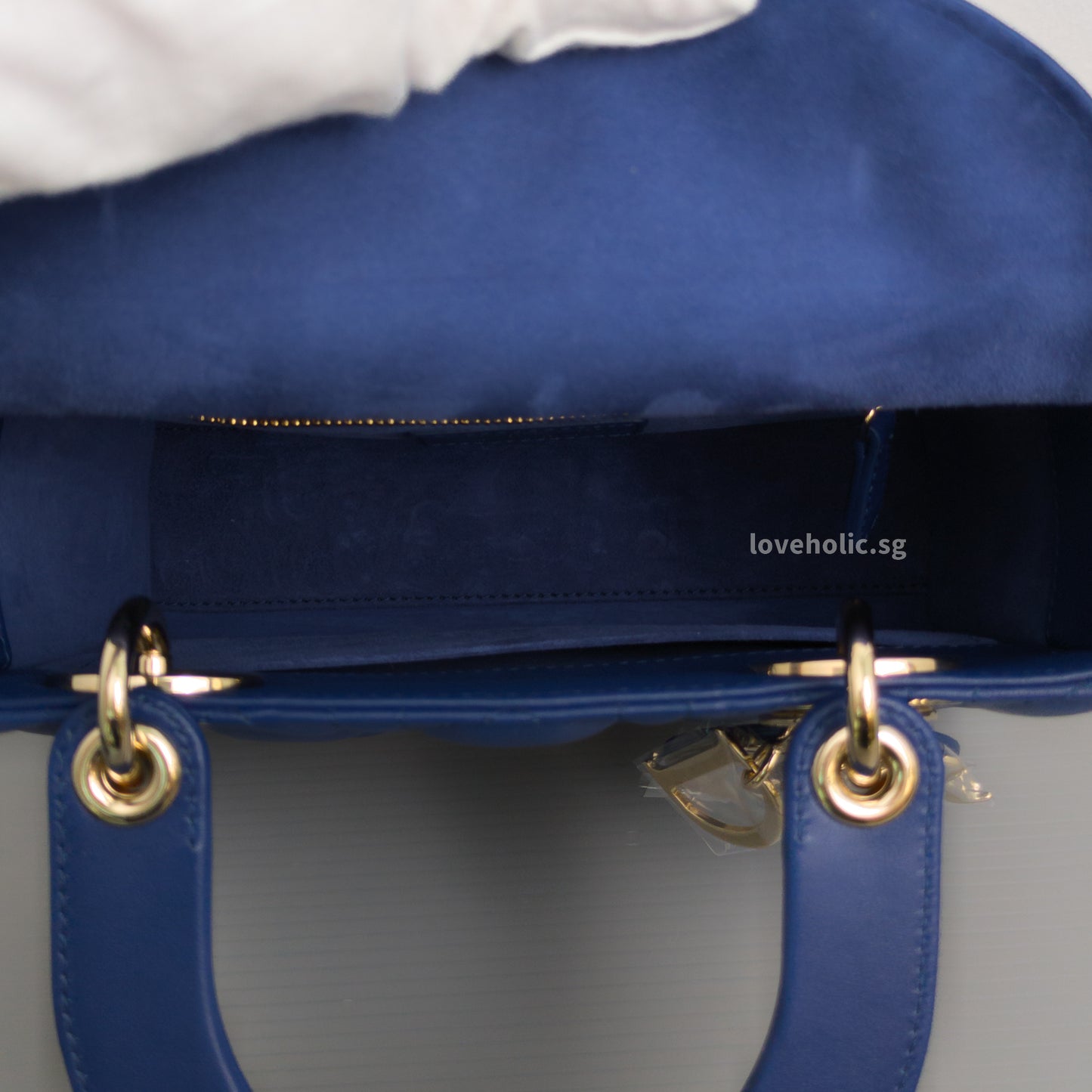 My ABC Lady Dior Small | Navy Blue Lambskin Light Gold Hardware