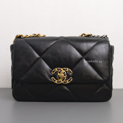 Chanel Chanel 19 Small | Black Lambskin Multicolored Hardware-front1