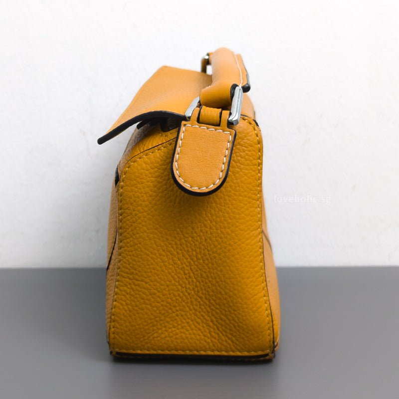 Loewe Puzzle Mini | Sunflower Calfskin Silver Hardware-details