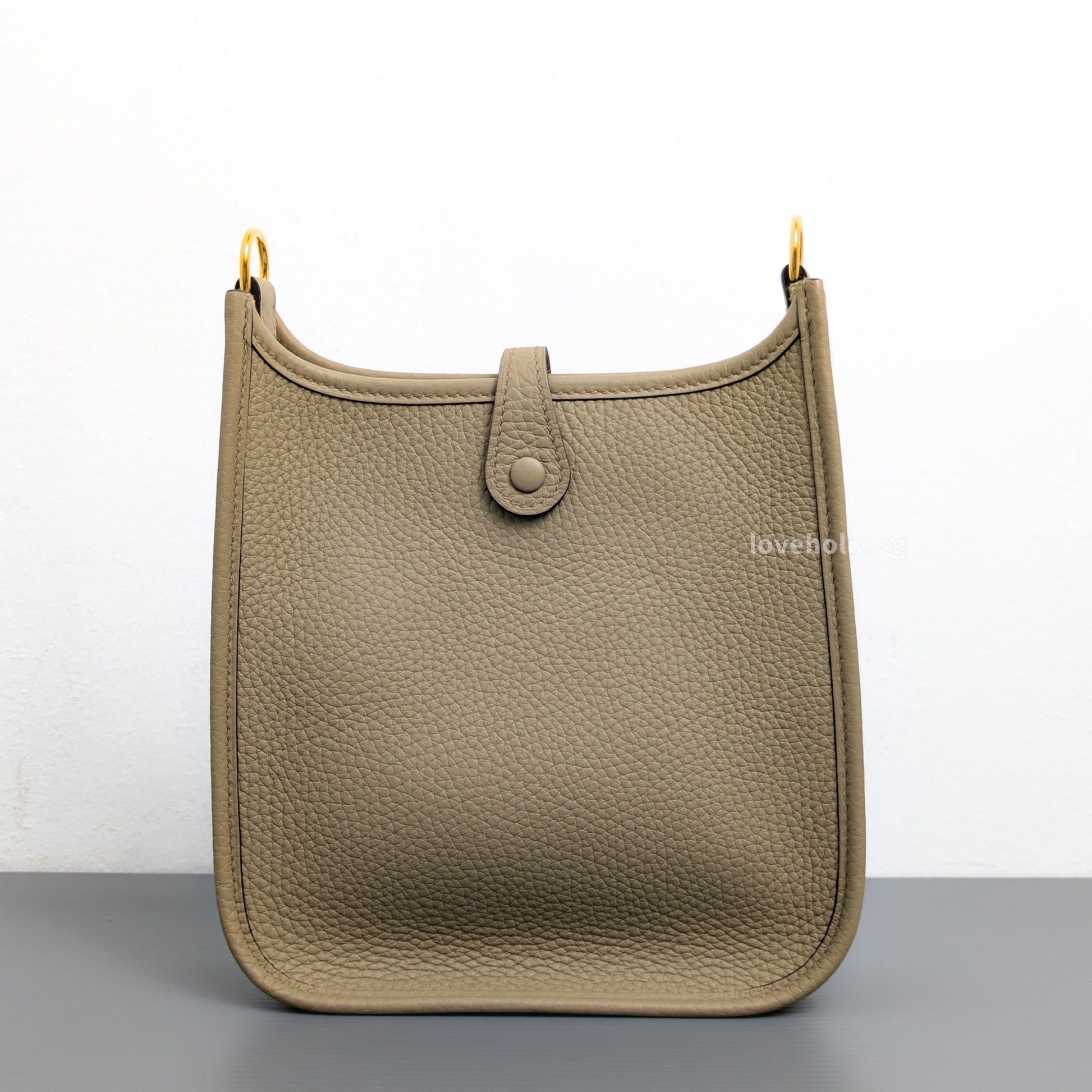 Hermes Mini Evelyne Beige Marfa 8Q Taurillon Clemence Gold Hardware-back