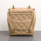 Chanel Urban Spirit Duma Mini | 24S Beige Caviar Light Gold Hardware-back