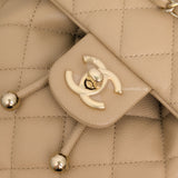 Chanel Urban Spirit Duma Mini | 24S Beige Caviar Light Gold Hardware-details