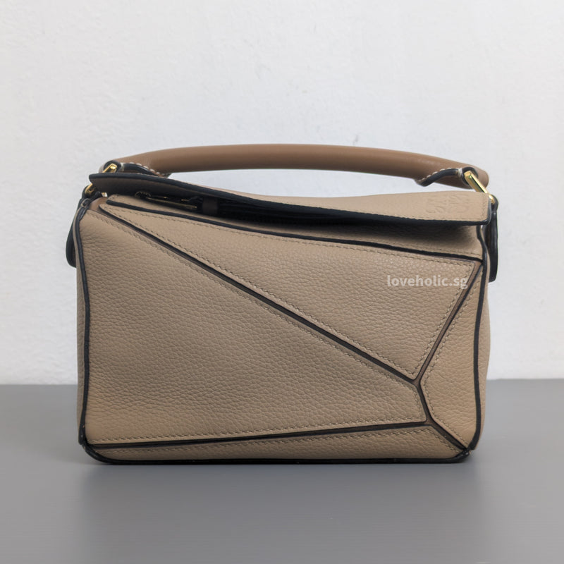 Puzzle Mini | Sand/ Mink Calfskin Gold Hardware