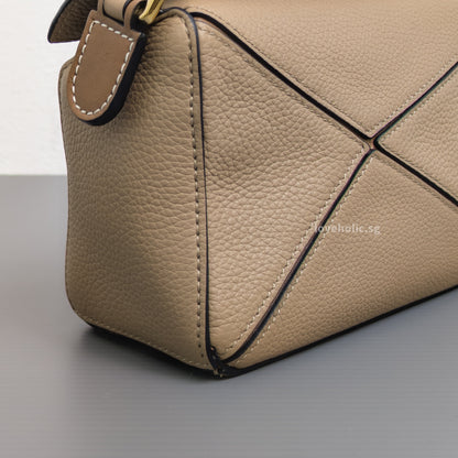 Loewe Puzzle Mini | Sand/ Mink Calfskin Gold Hardware-details