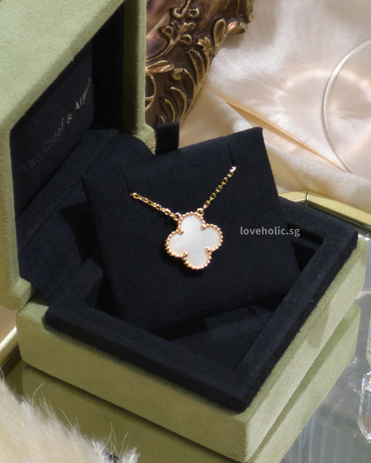 Vintage Alhambra Necklace Mother Of Pearl 18K Gold