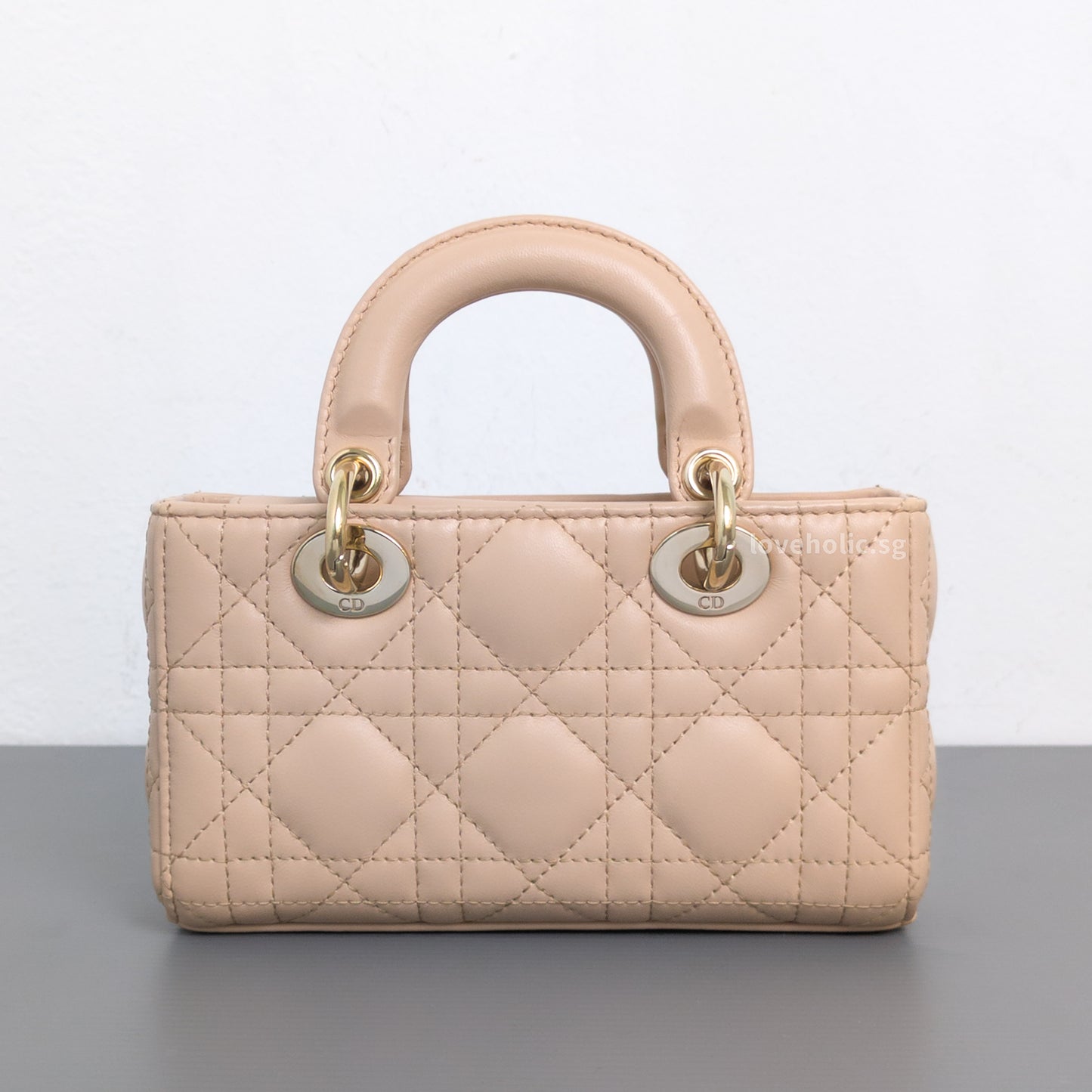 Dior Lady D-Joy Micro | Caramel Beige Lambskin Light Gold Hardware-back