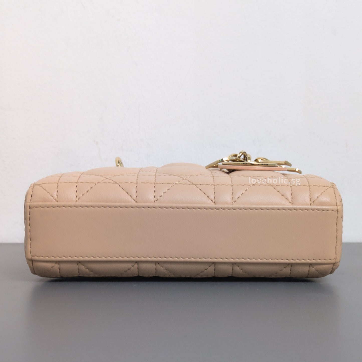 Dior Lady D-Joy Micro | Caramel Beige Lambskin Light Gold Hardware-details
