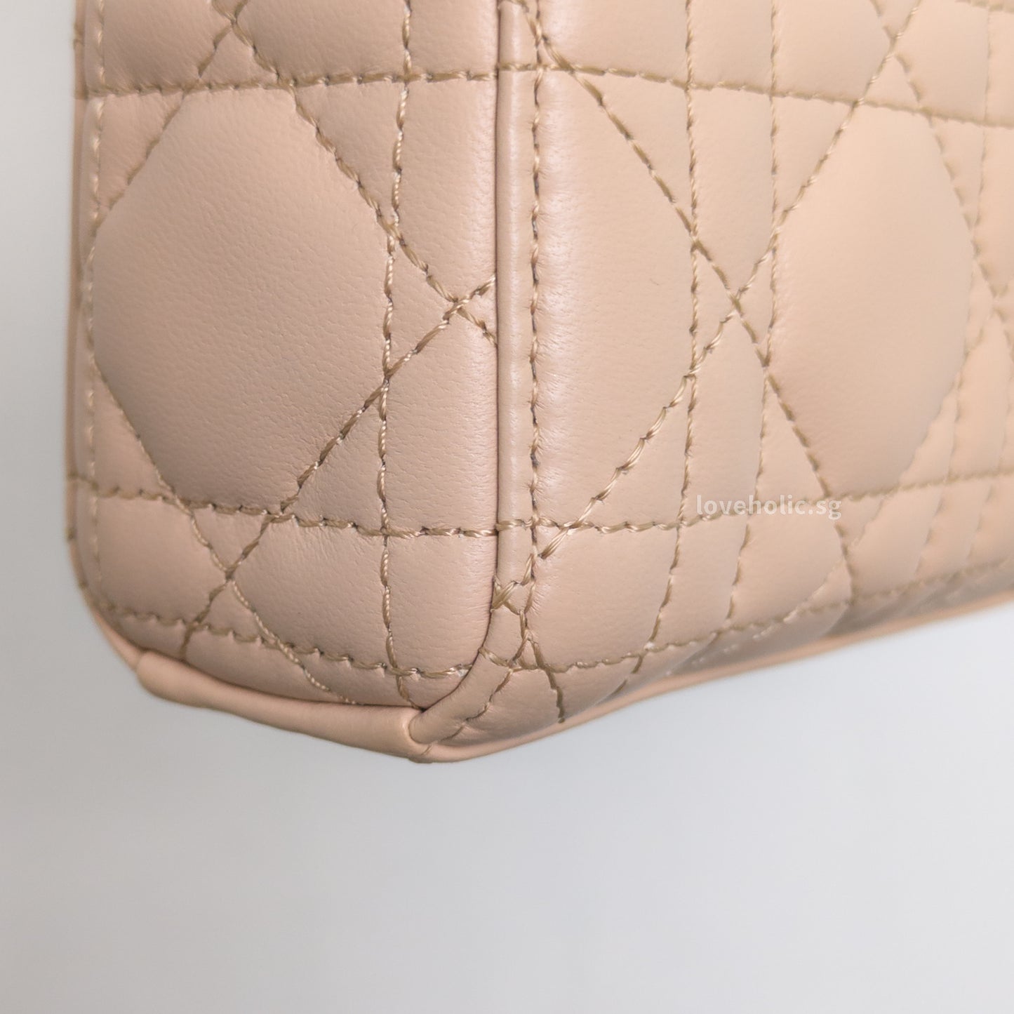 Dior Lady D-Joy Micro | Caramel Beige Lambskin Light Gold Hardware-details