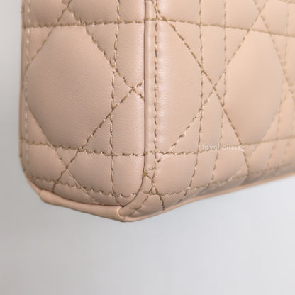 Dior Lady D-Joy Micro | Caramel Beige Lambskin Light Gold Hardware-details
