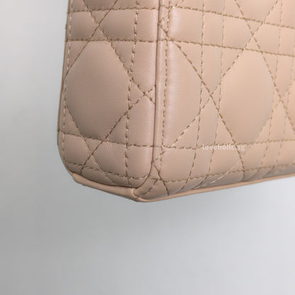 Dior Lady D-Joy Micro | Caramel Beige Lambskin Light Gold Hardware-details