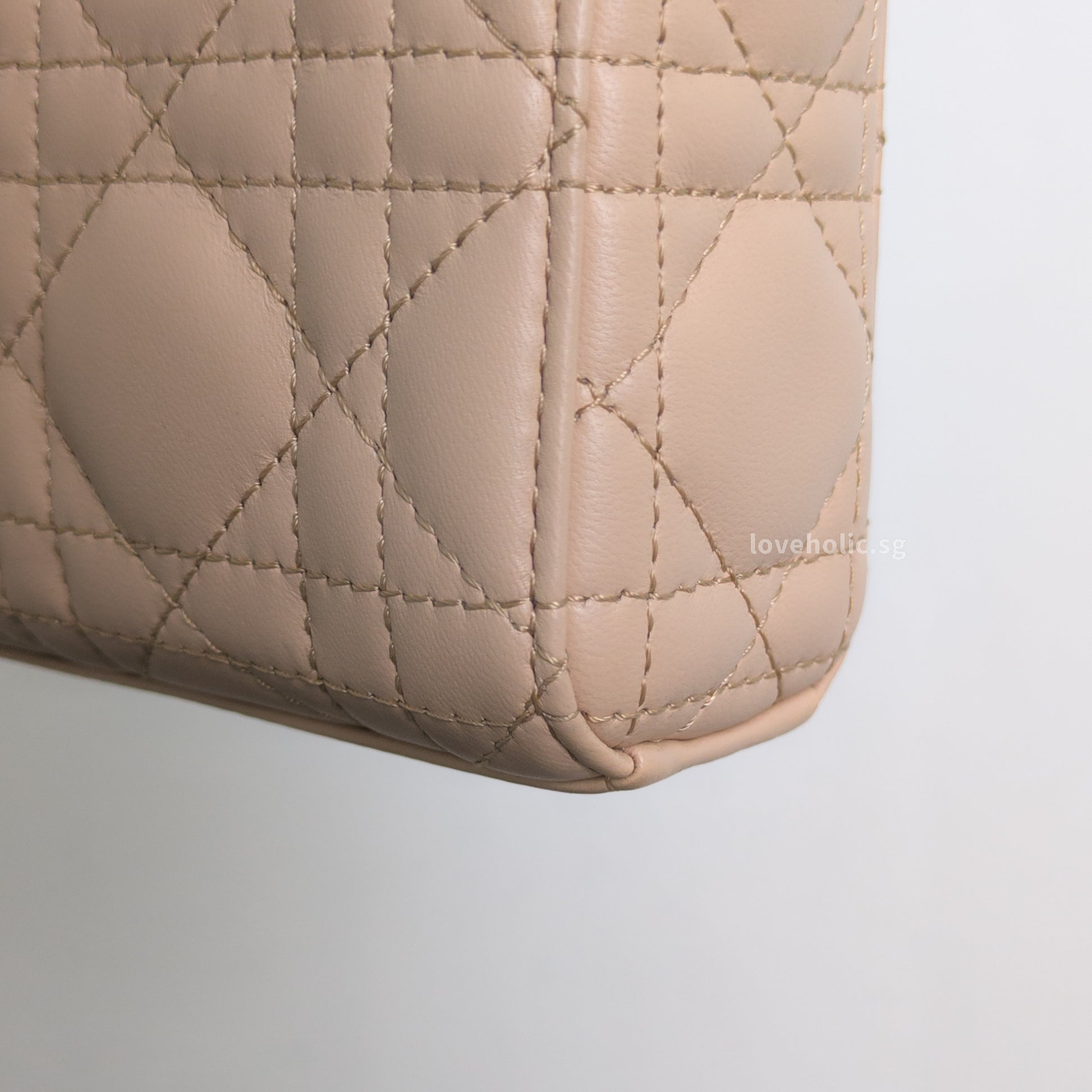 Dior Lady D-Joy Micro | Caramel Beige Lambskin Light Gold Hardware-details