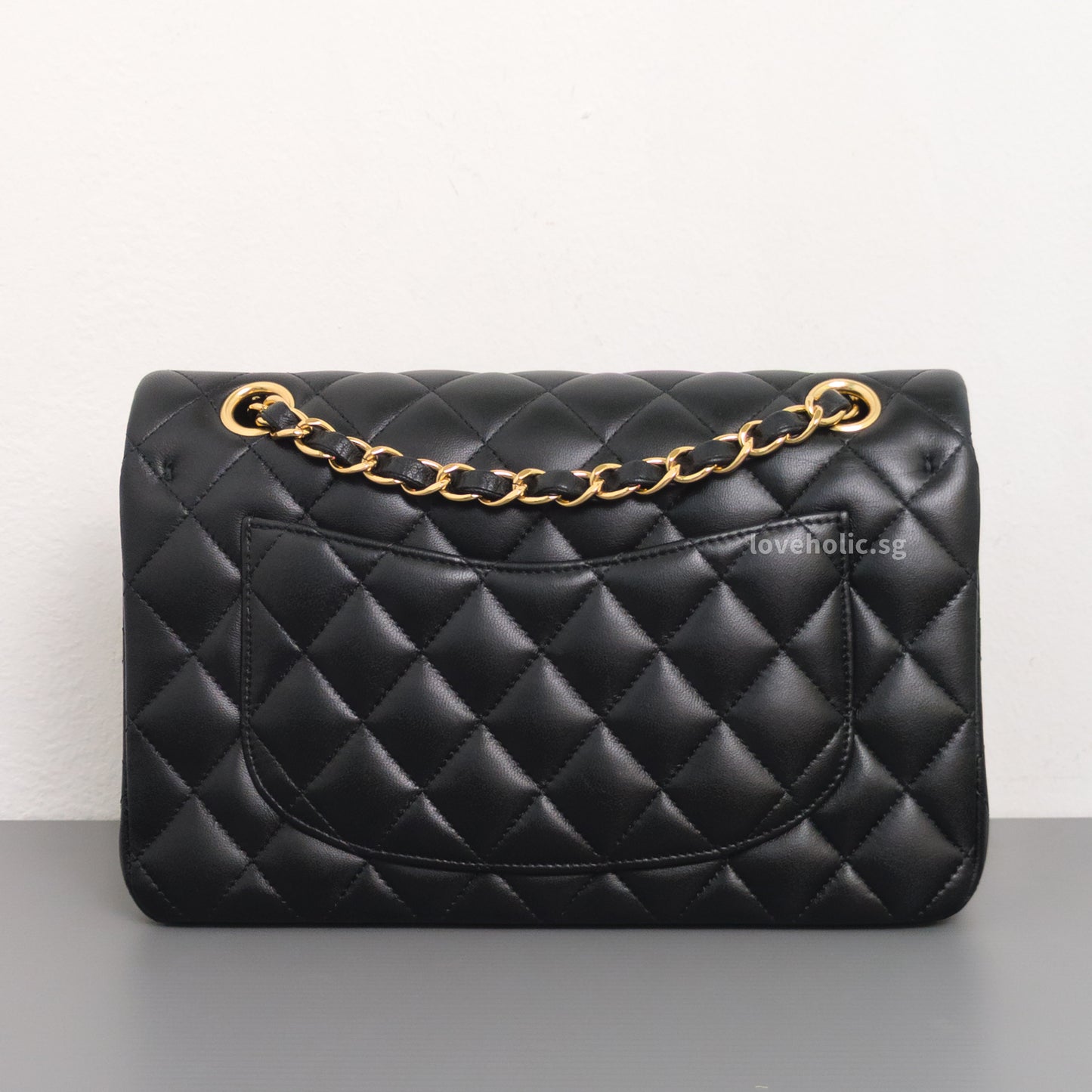 Chanel Classic Flap Small | Black Lambskin Gold Hardware-back