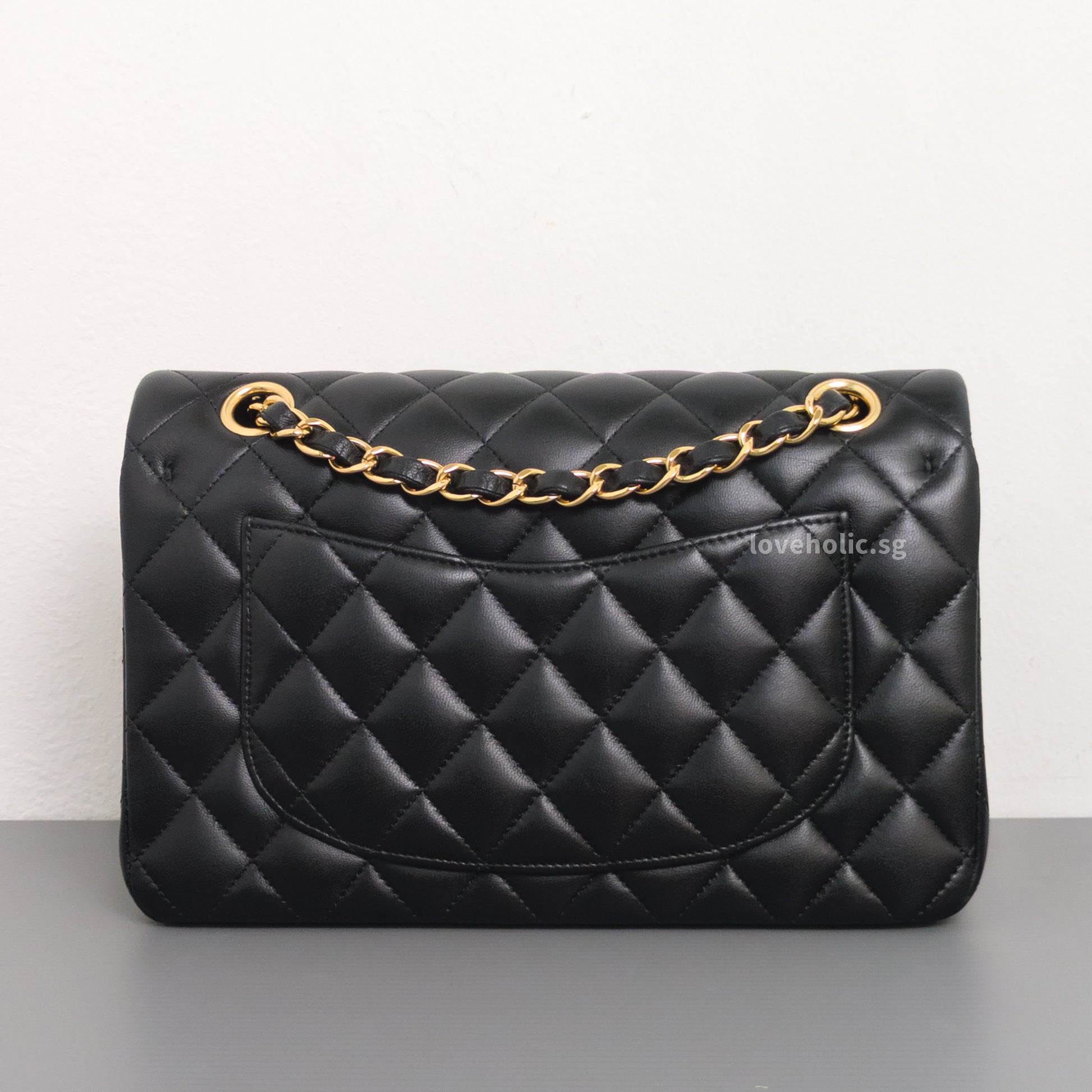 Chanel Classic Flap Small | Black Lambskin Gold Hardware-back