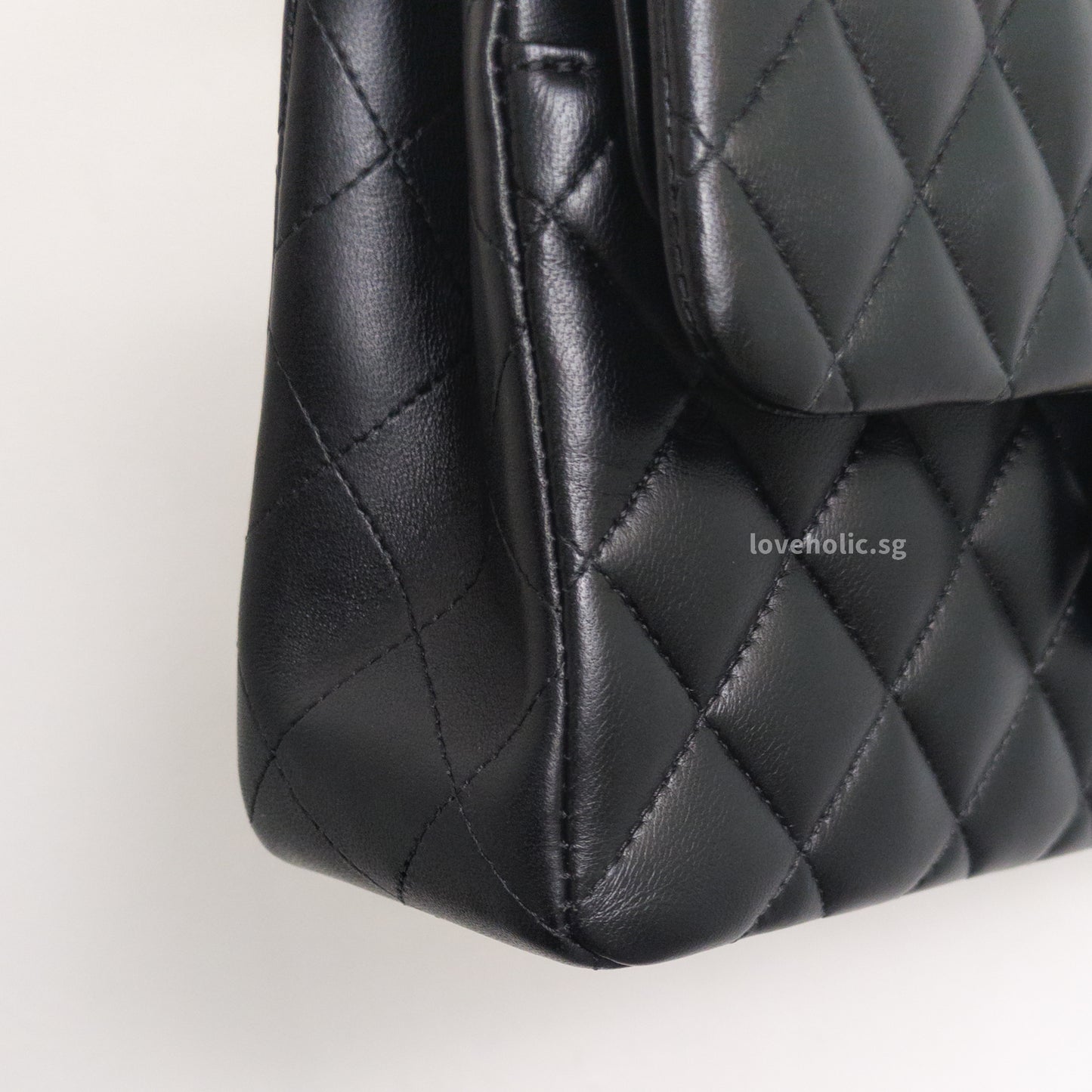 Chanel Classic Flap Small | Black Lambskin Gold Hardware-details