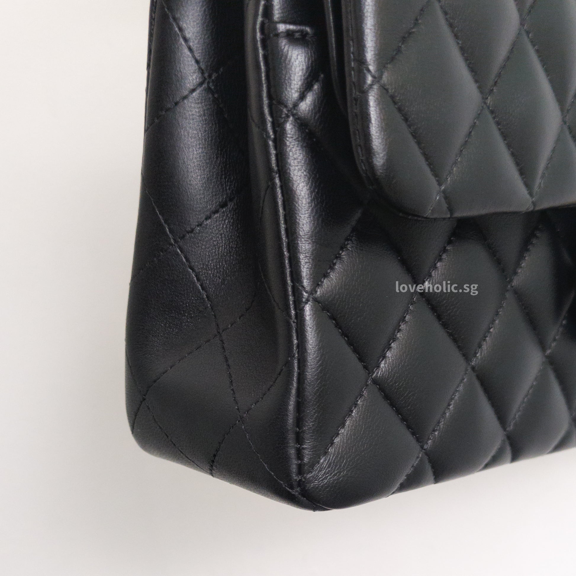 Chanel Classic Flap Small | Black Lambskin Gold Hardware-details