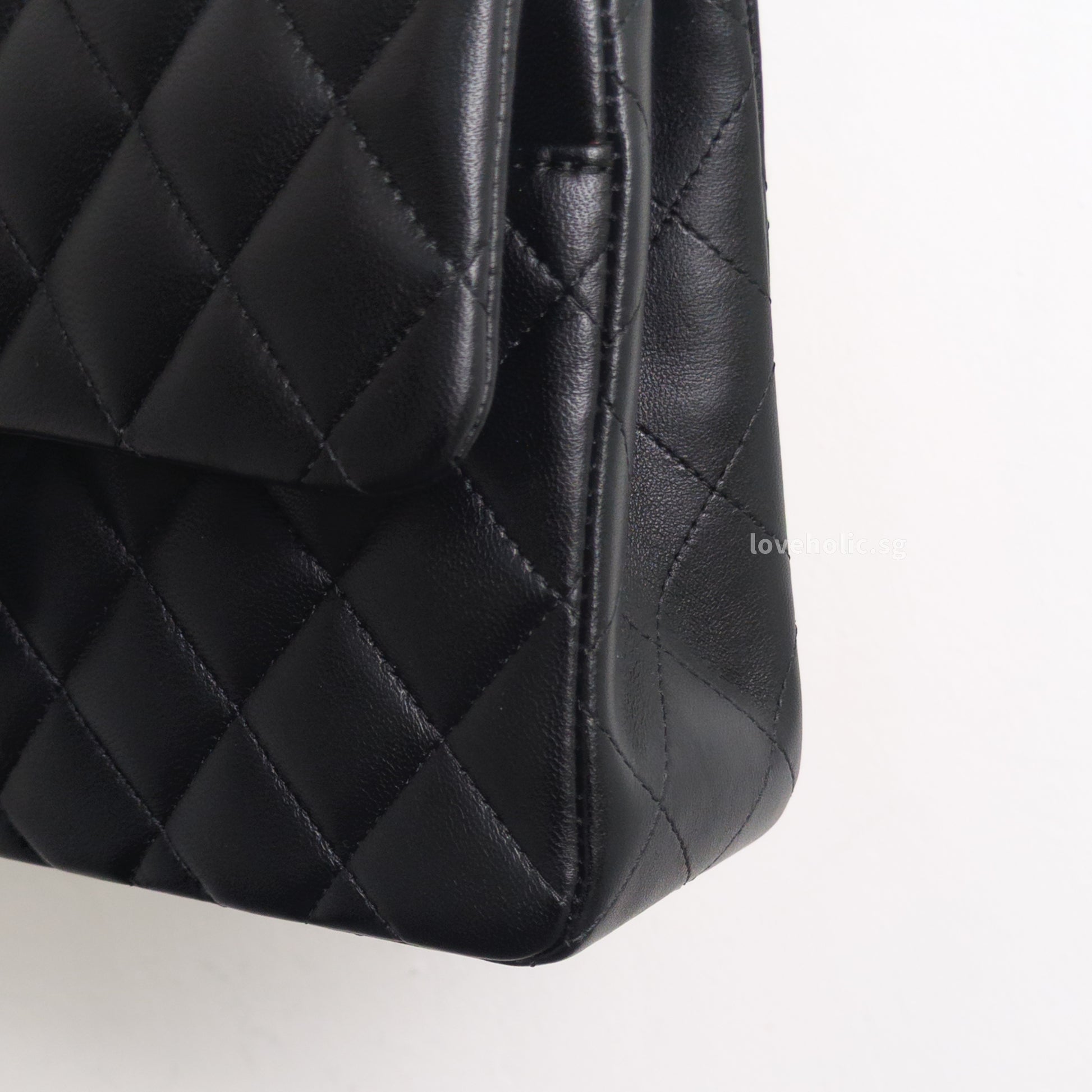 Chanel Classic Flap Small | Black Lambskin Gold Hardware-details
