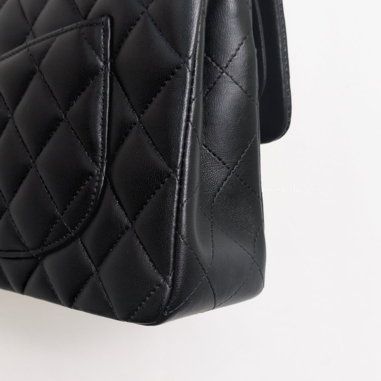Chanel Classic Flap Small | Black Lambskin Gold Hardware-details