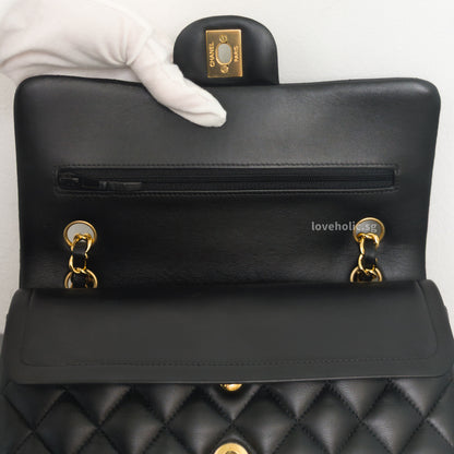 Chanel Classic Flap Small | Black Lambskin Gold Hardware-details