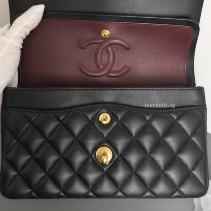 Chanel Classic Flap Small | Black Lambskin Gold Hardware-details